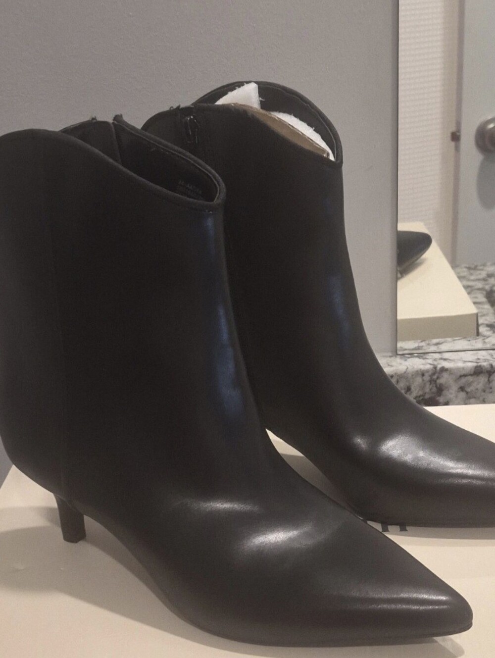 ON 34TH AATRAP Black Zip Ankle Bootie Pointed Toe Women's Size 7.5